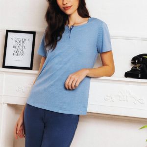 SIèLEI DONNA - Pigiama Serafino in Cotone a Manica Corta e Pantalone Corto - Art. PK11