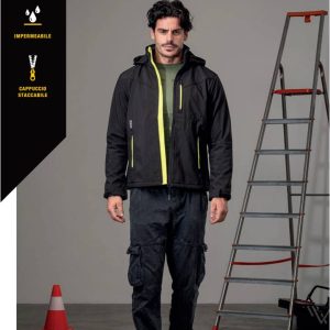 WRK UOMO GIACCA CON CAPPUCCIO STACCABILE SOFTSHELL Art. 502