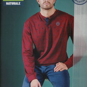 PAUL MARTIN - PIGIAMA UOMO CALDO COTONE INTERLOCK MANICA LUNGA CON TASCA POSTERIORE ATR. 54430
