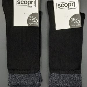 SCOPRI - DONNA CALZA CORTA CON POLSINO IN LAME' CALDO COTONE ART. BATIK