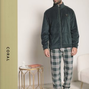 KISSIMO UOMO - PIGIAMA FULL ZIP CORAL, MOLTO CALDO ART. 25U03011