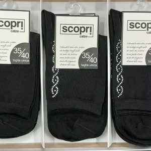 SCOPRI - DONNA CALZA CORTA COTONE CON SWAROVSKI ART. MANON
