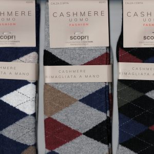 SCOPRI UOMO - CALZA CORTA A LOSANGHE CASHMERE ART. MONSIEUR - C