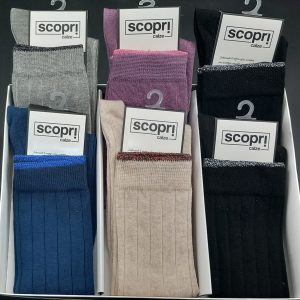 SCOPRI - DONNA CALZA GAMBALETTO CALDO COTONE ART. Shakira - Rimagliata a Mano Conf. da 3 Paia