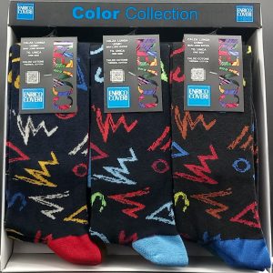 ENRICO COVERI - UOMO CALZA GAMBALETTO CALDO COTONE ART. COLOR LINE 22 - Conf. da 3 Paia