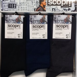 SCOPRI UOMO - CALZA GAMBALETTO IN COTONE FILO DI SCOZIA CON ELASTICO COMFORT ART. FONTANA - Conf. da 4 paia Prezzo 14,90