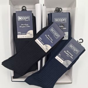 SCOPRI UOMO - Calze uomo a Coste Gambaletto in filo di Scozia rimagliato a mano - Art. Falcon  Conf. da 6 Paia Prezzo 18,90